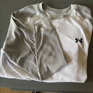 Under Armour Gray and White Thermal Shirt